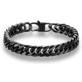 10mm Black Miami Cuban Link Stainless Steel Bracelets