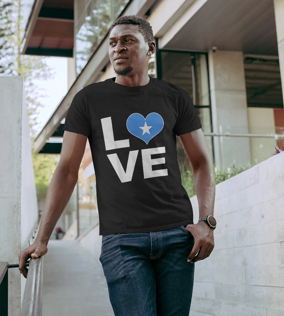 1sttheworld T-Shirt - Heart Flag Somalia T-Shirt Black A35