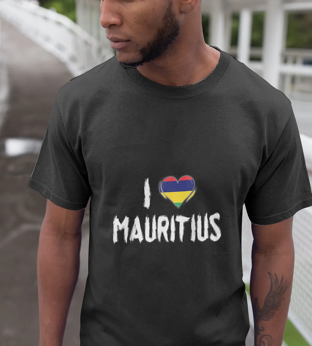 1sttheworld T-Shirt - I Heart Mauritius T-Shirt Black A35