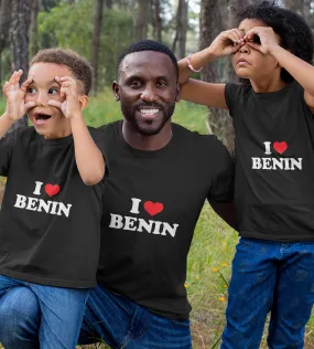 1sttheworld T-Shirt - I Love Benin T-Shirt Black A35