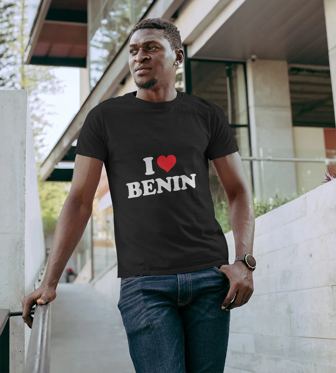 1sttheworld T-Shirt - I Love Benin T-Shirt Black A35