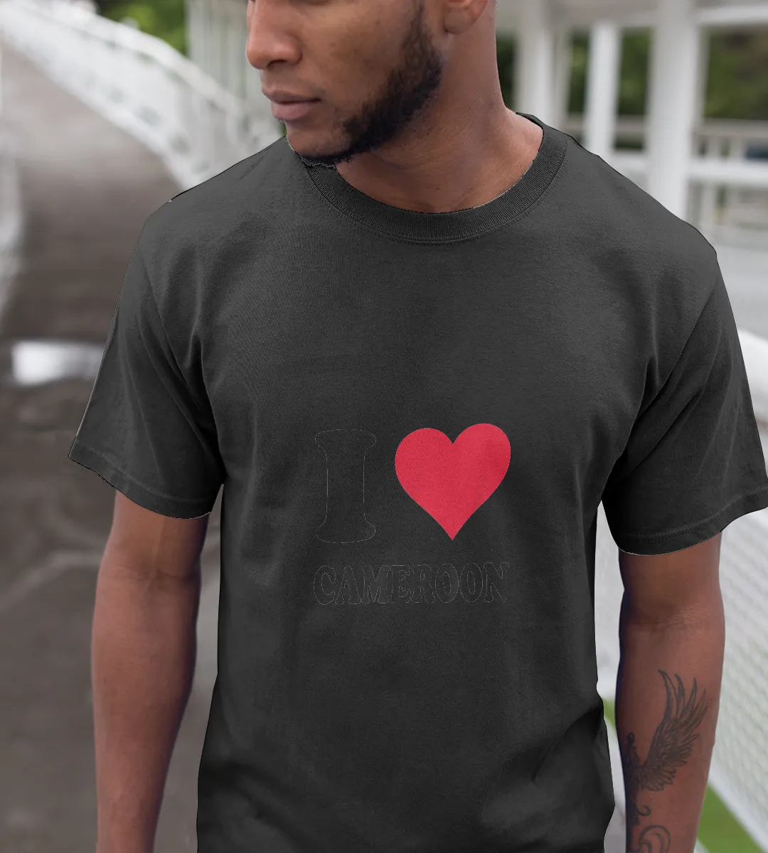 1sttheworld T-Shirt - I Love Cameroon T-Shirt Black A35