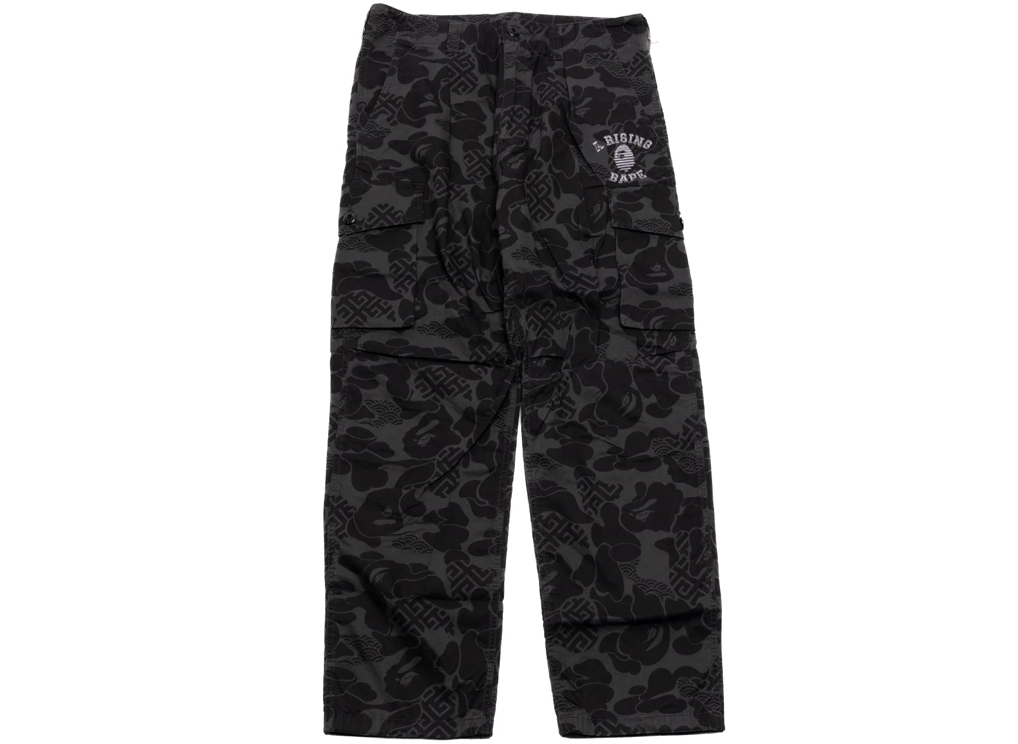 A Bathing Ape Asia Camo Army Pants in Black xld