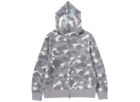 A Bathing Ape City Camo Shark Full Zip Hoodie in Gray xld