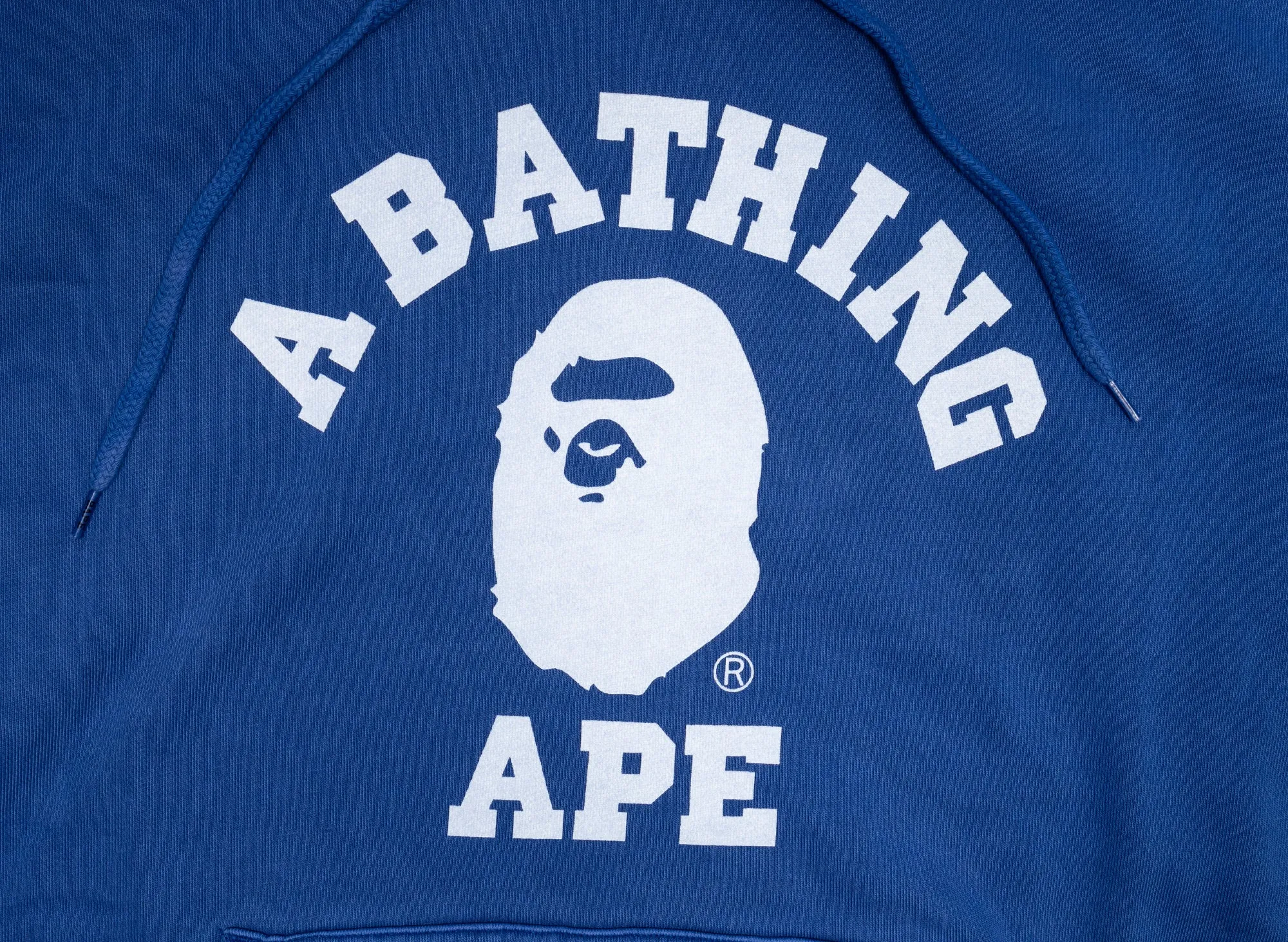 A Bathing Ape College Overdye Pullover Hoodie in Blue