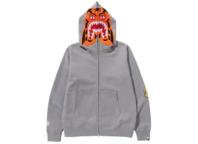 A Bathing Ape Tiger Full Zip Hoodie in Gray xld