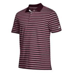 adidas Men's Maroon Ultimate 3 Stripe Polo