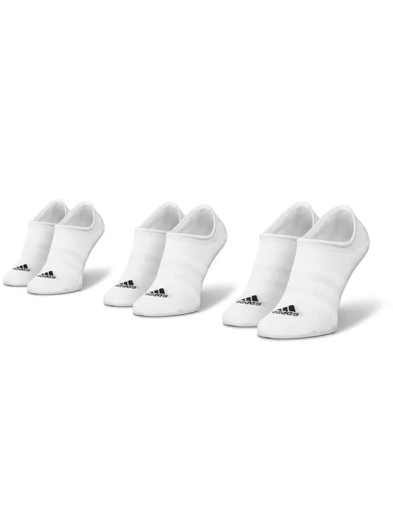 ADIDAS NO-SHOW INVISIBLE WHITE SOCKS (3 PAIRS)