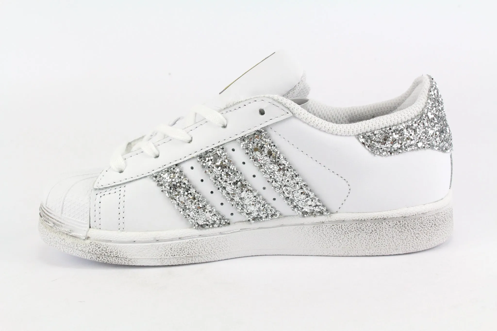 Adidas Superstar J Silver Glitter