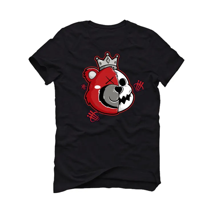 Air Jordan 4 "Red Cement" Black T-Shirt (HALF KING BEAR)