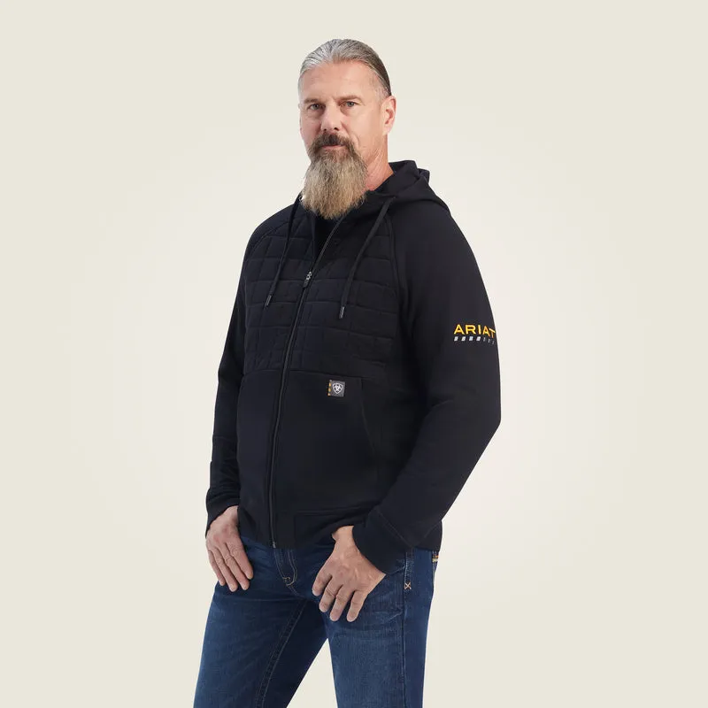 'Ariat' Men's Rebar Regulator Full Zip Hoodie - Black