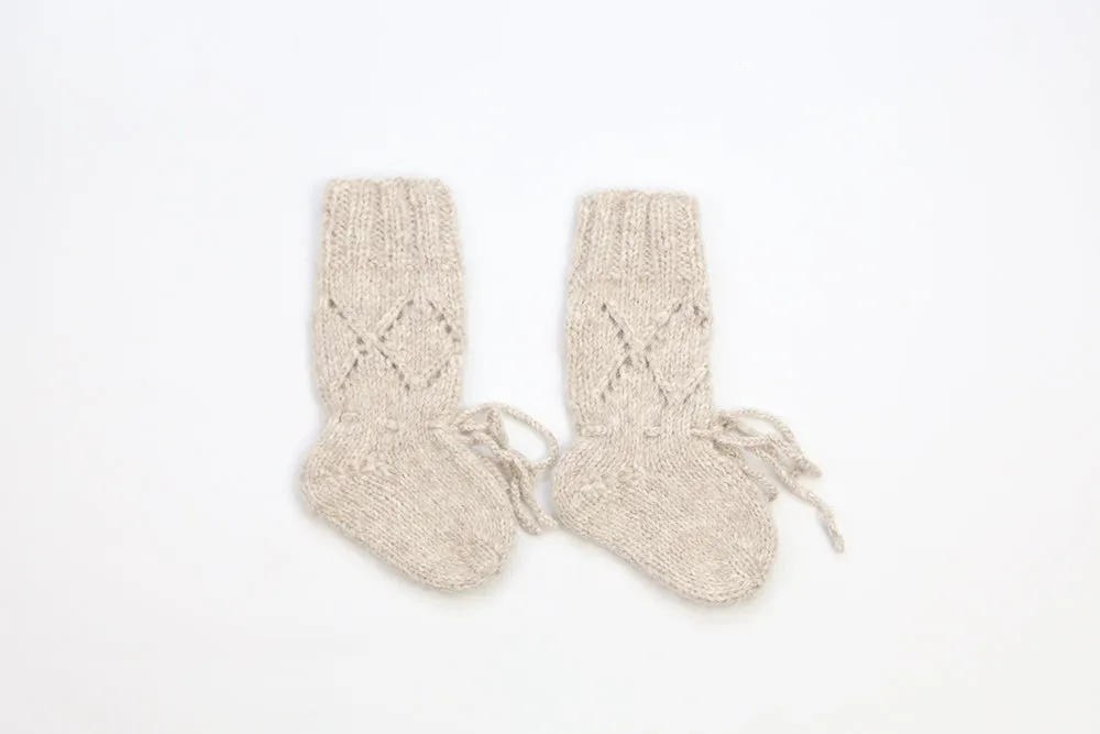 Baby Booties / Alpaca wool hand knitted Socks