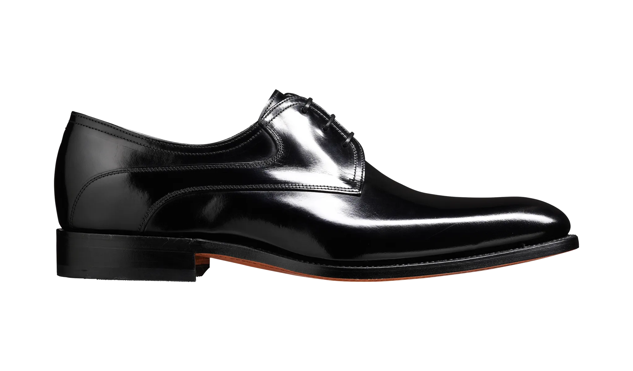 Barker Wickham Plain Fronted Derby - Hi Shine Black