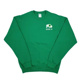 Bison With Shamrock Buffalo, NY Kelly Green Crewneck