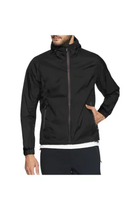 Black All Over Print Windbreaker for Men