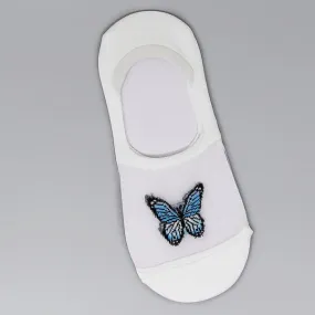 Butterfly Print No Show Cotton Socks