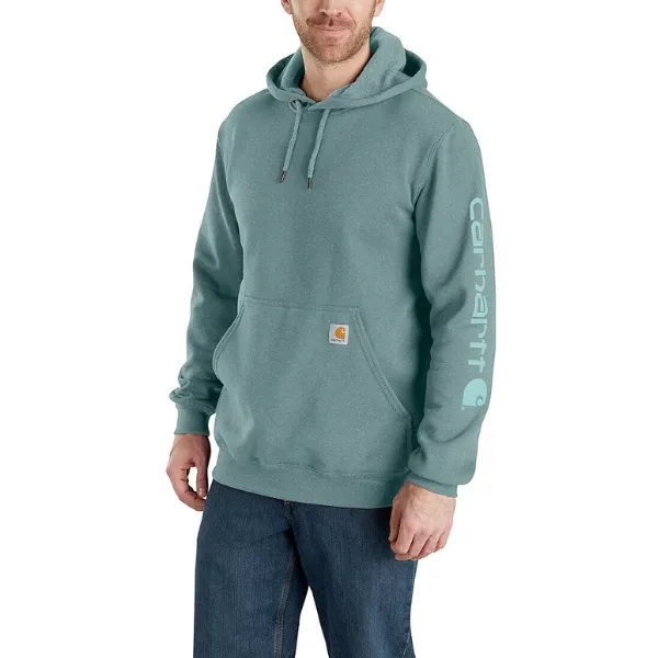 Carhartt Midweight Sleeve Logo Hoodie - Sea Pine Heather