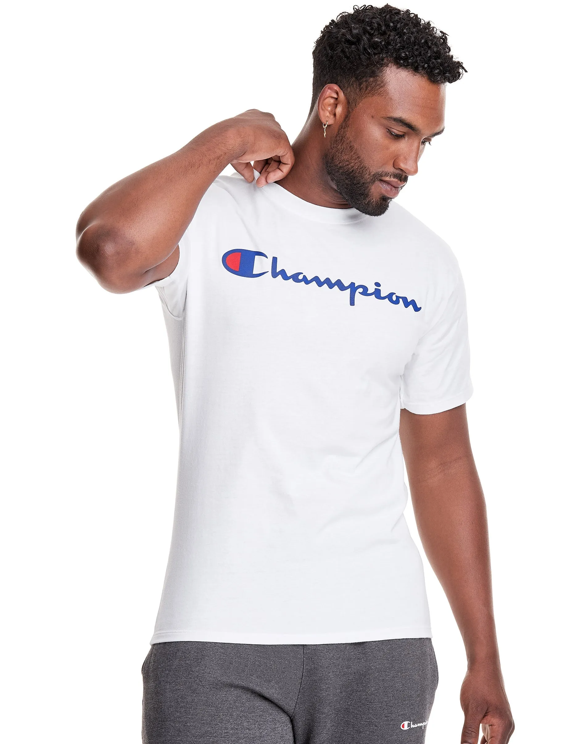 Champion Authentic Script Logo Print Jersey T-Shirt - White