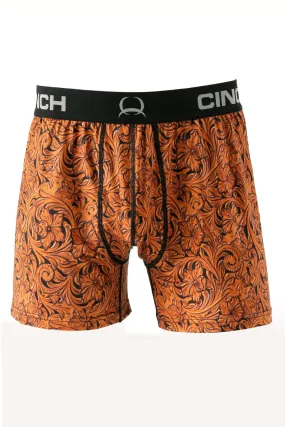 'Cinch' Men's 5 Loose Fit Leather Boxer Briefs - Brown