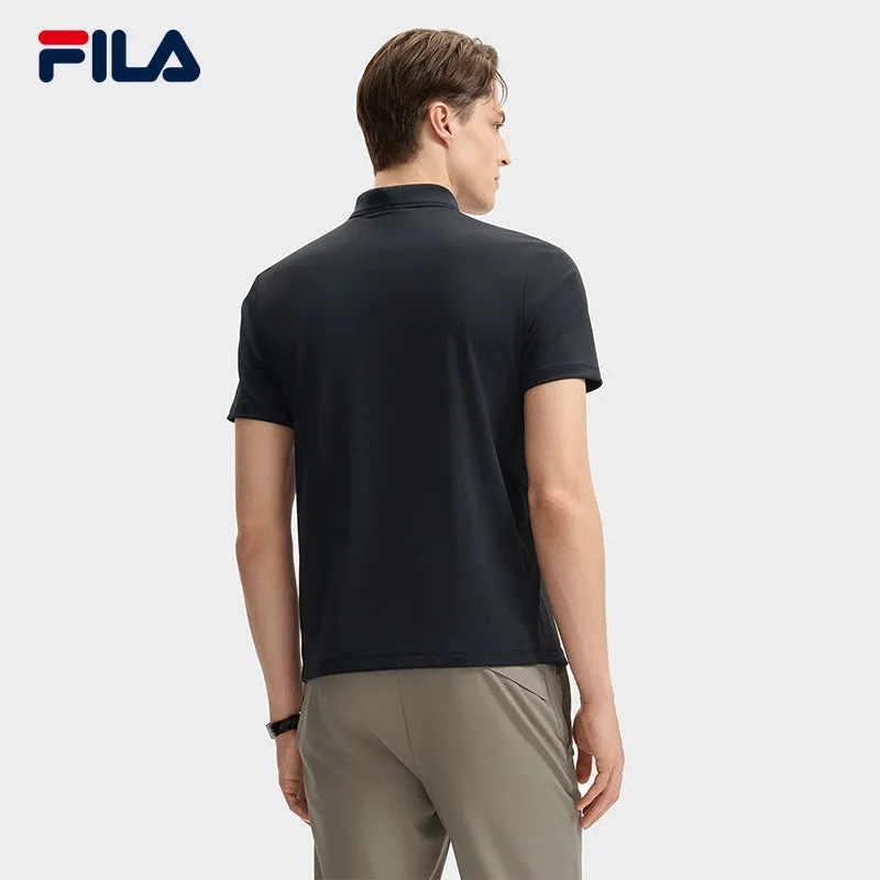 FILA CORE LIFESTYLE BLUE Men Short Sleeve Polo (Black / Blue)