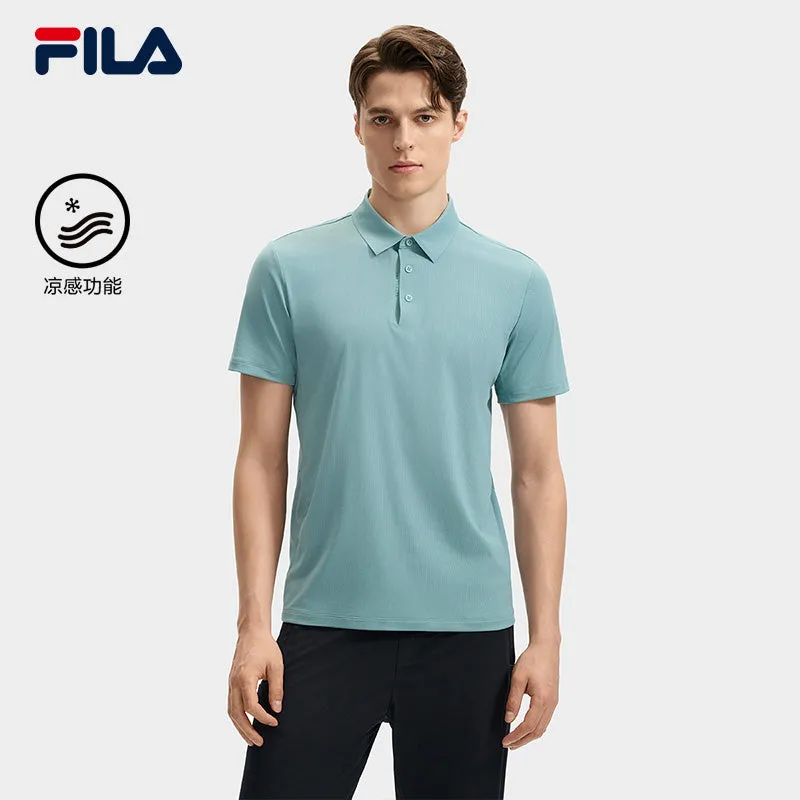 FILA CORE LIFESTYLE BLUE Men Short Sleeve Polo (Black / Blue)