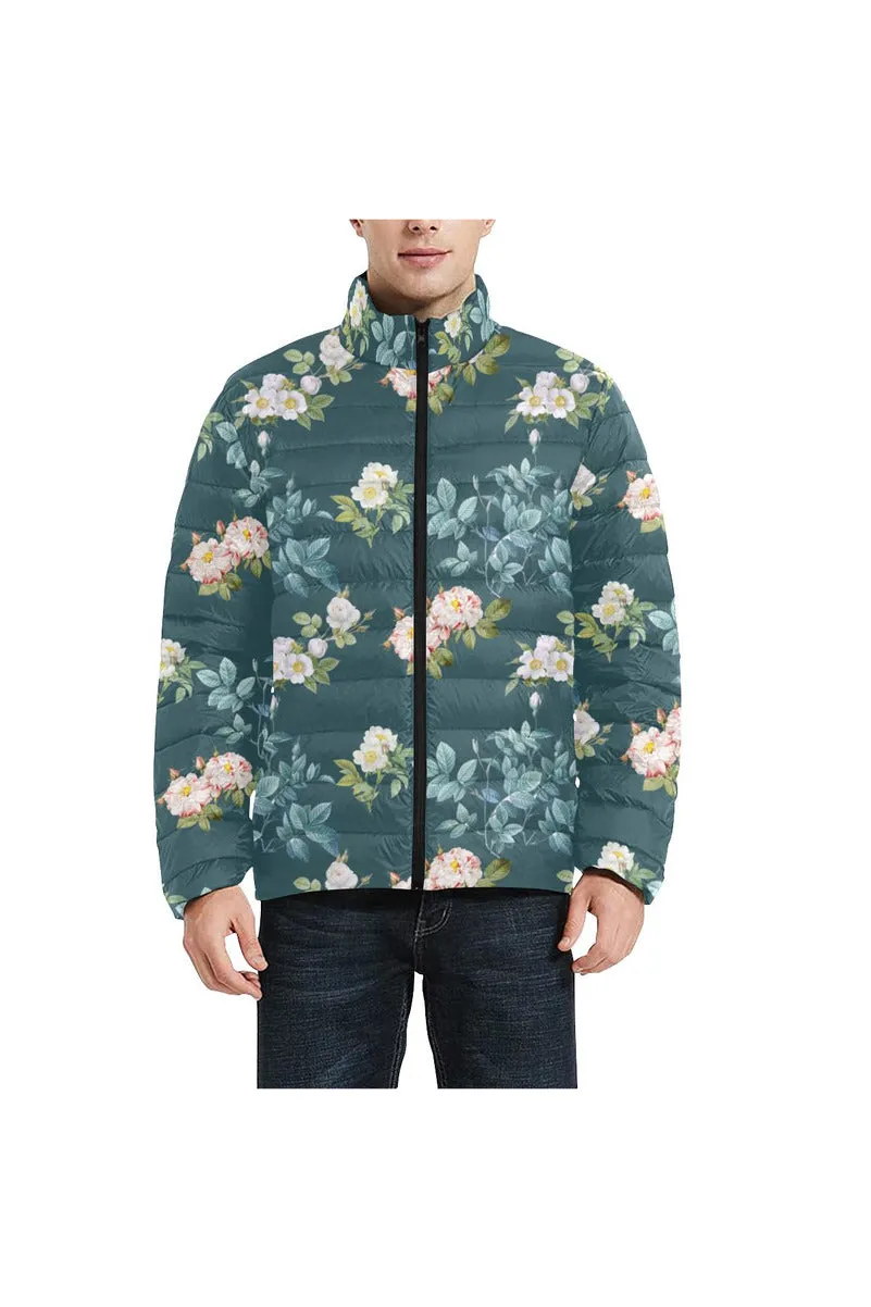 Floral Unisex Stand Collar Padded Jacket