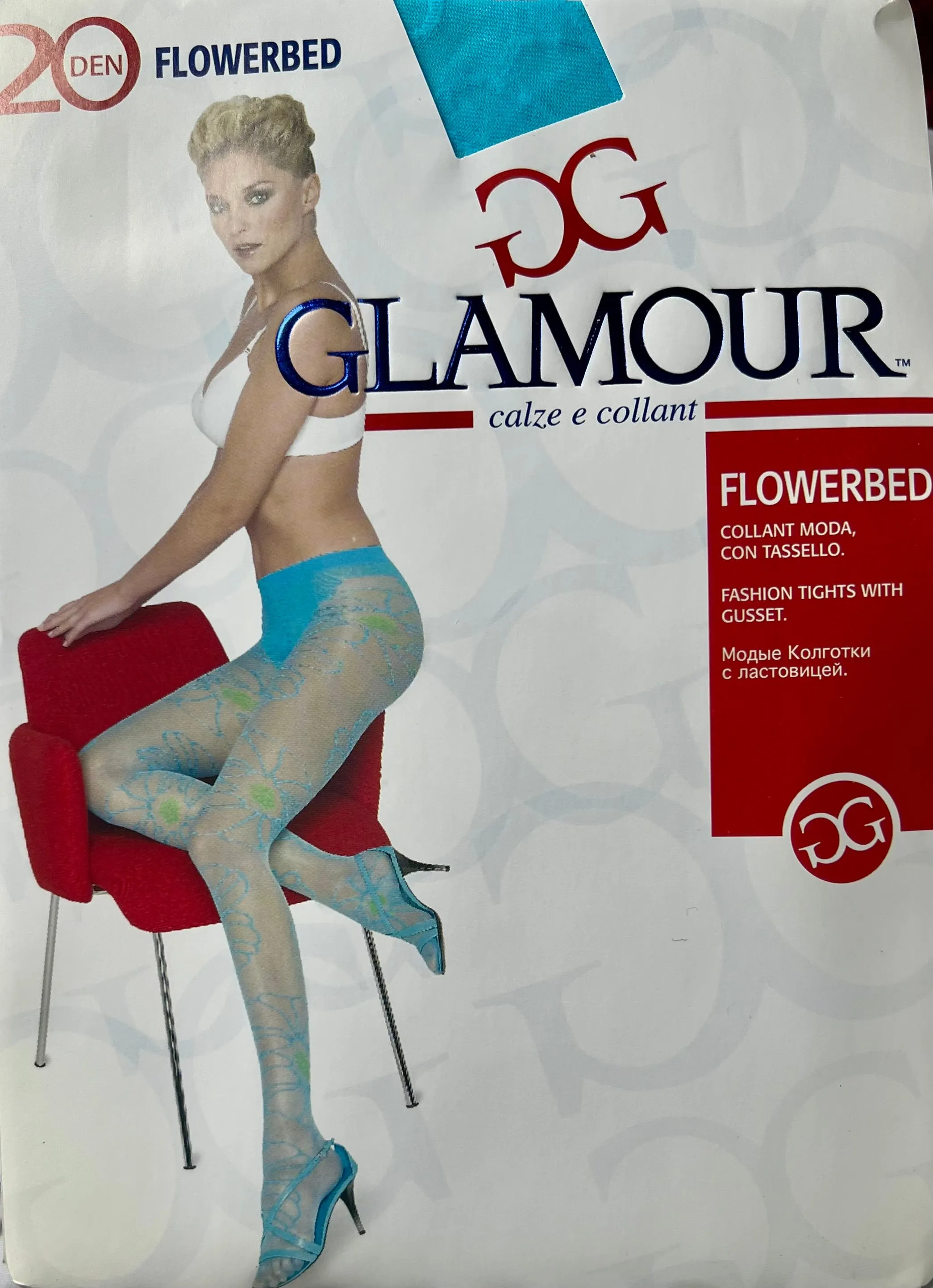 GLAMOUR Italian Design Pantyhose - Turquoise - Pink