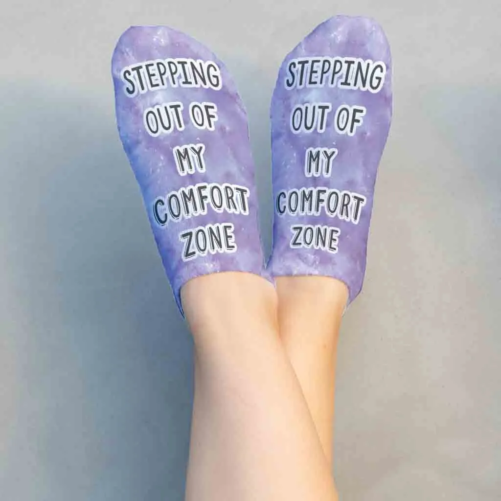 Inspiring Quote Printed on No Show Socks