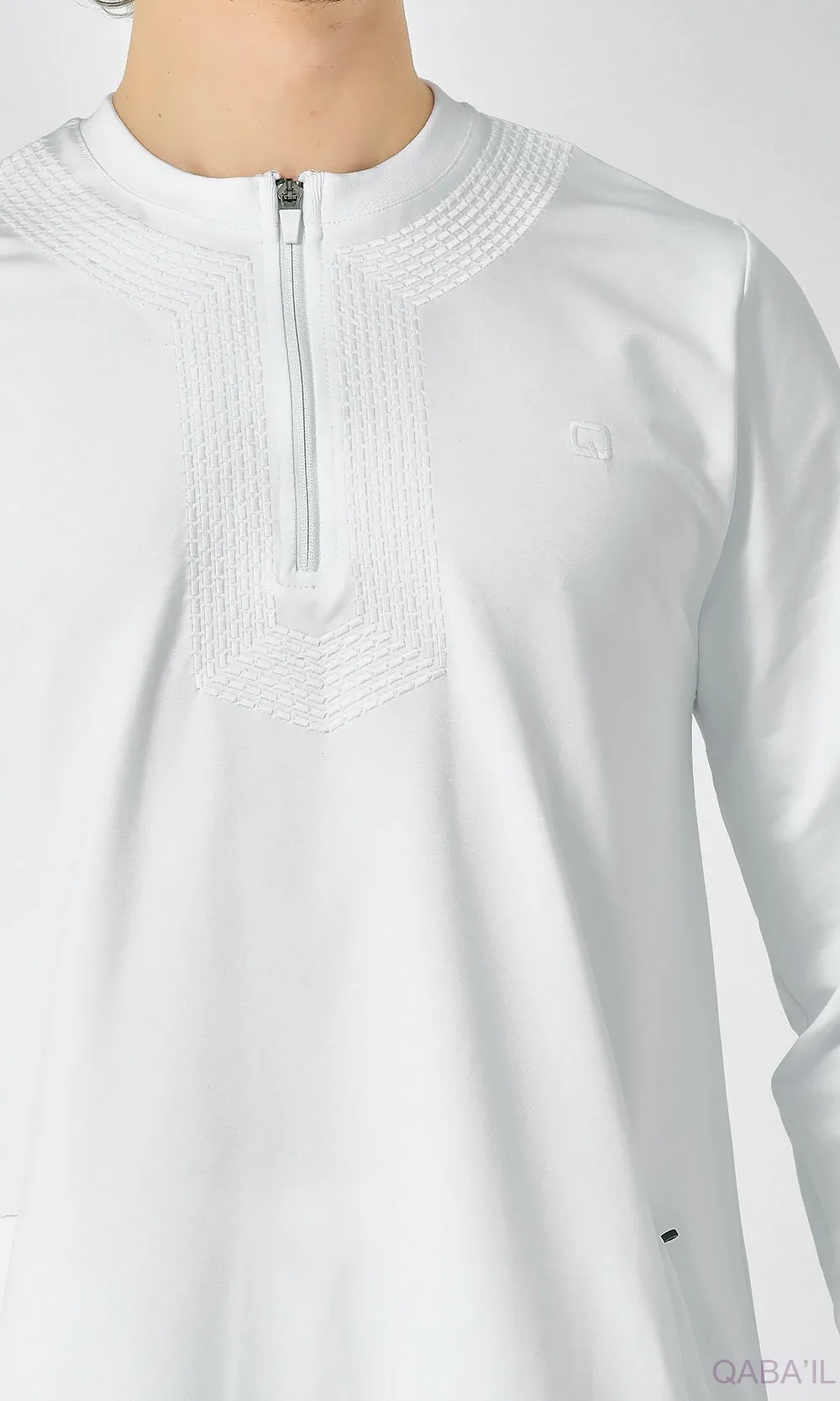 Islamic Men's Long Thobe Kamees Amwaj R24 QL in White