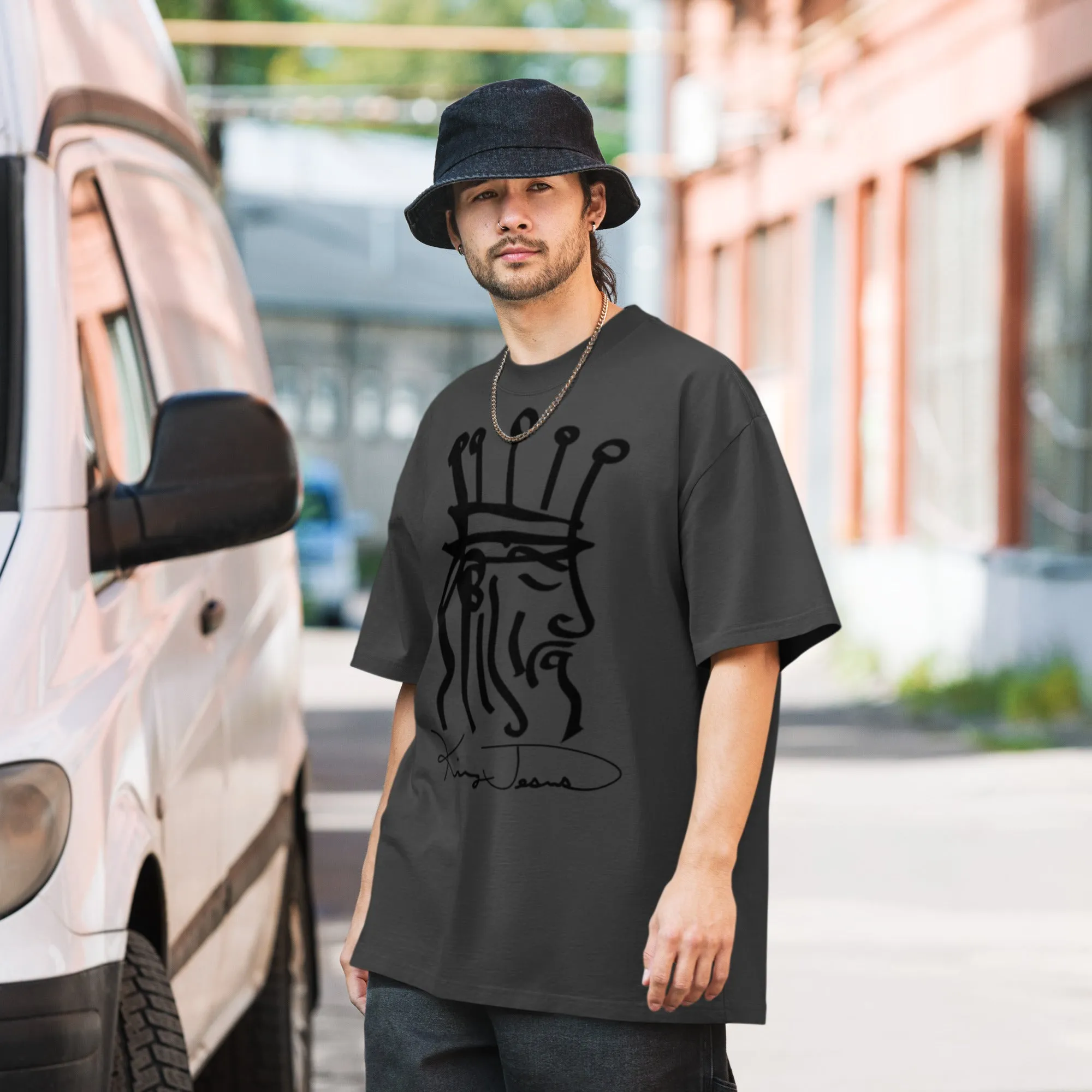 King Jesus Oversized faded t-shirt