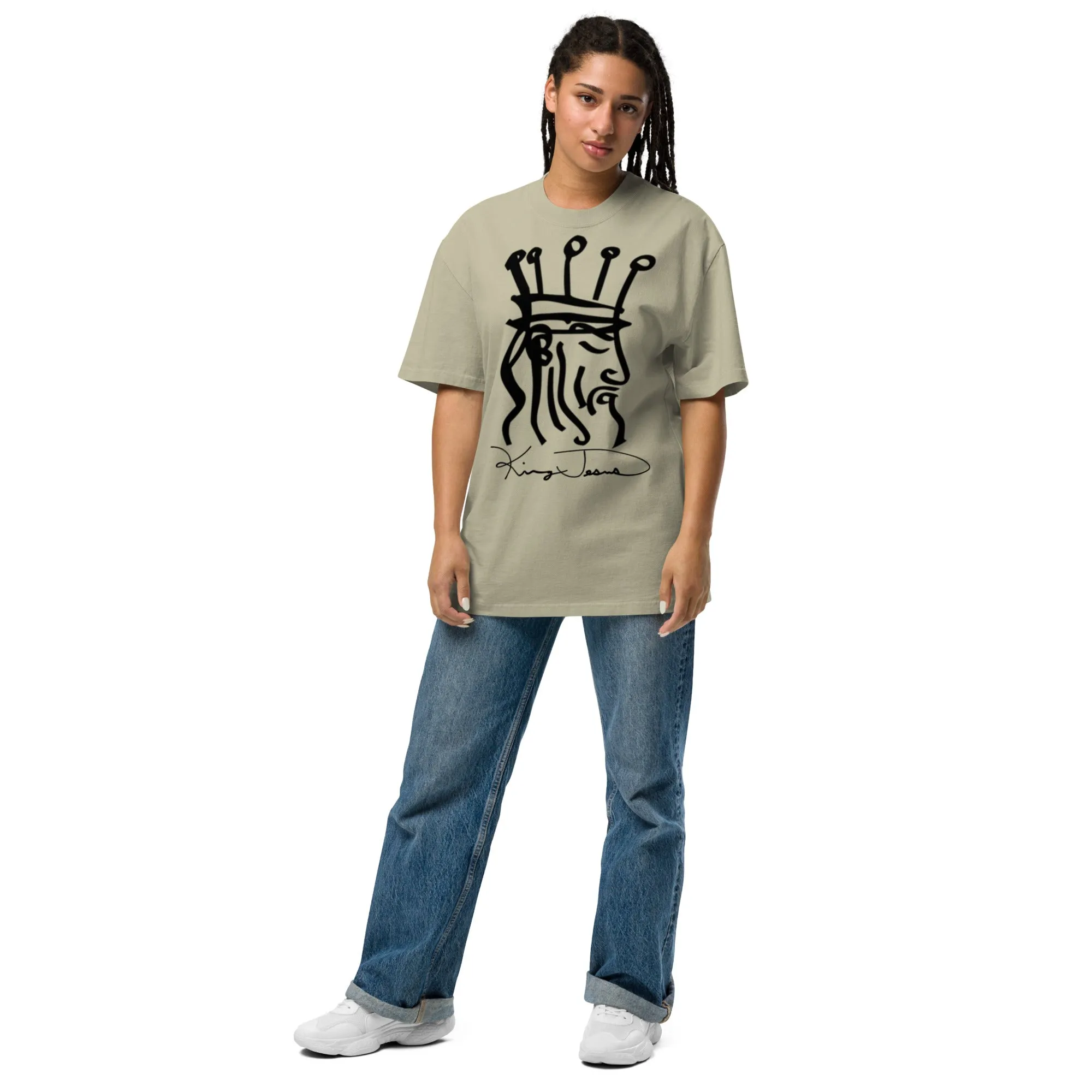 King Jesus Oversized faded t-shirt