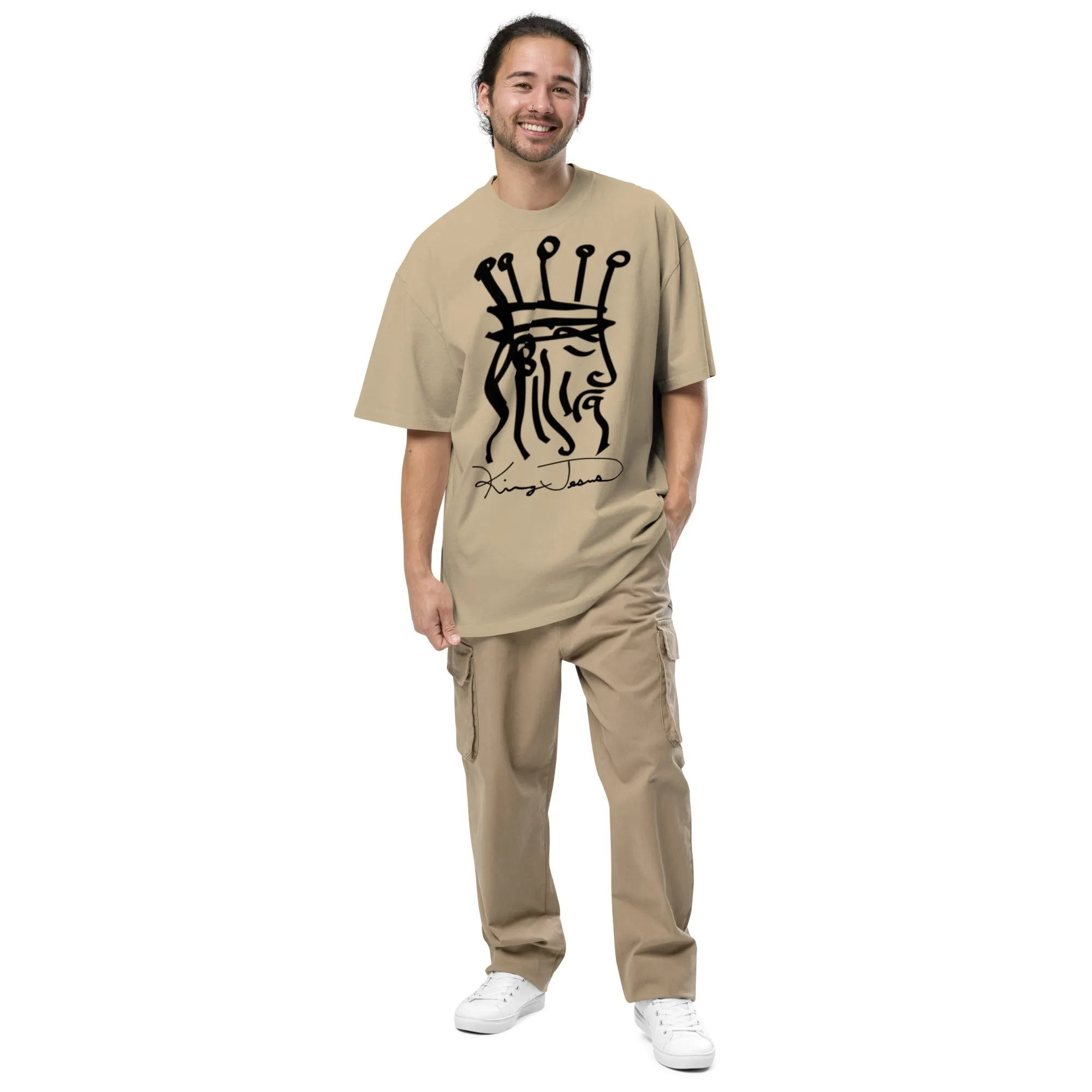 King Jesus Oversized faded t-shirt