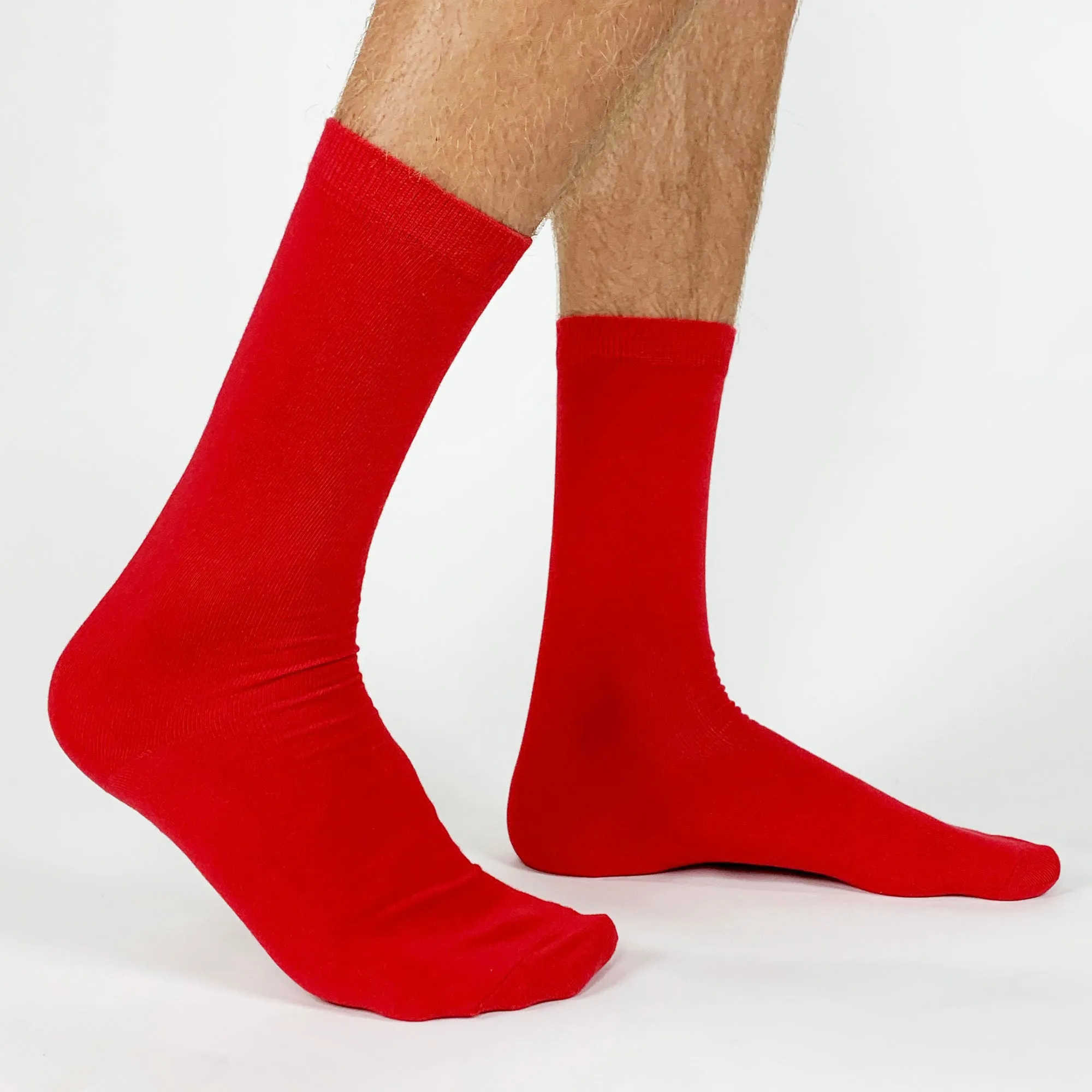 Large Flat Knit Cotton Dress Socks for Men - 3 Pack