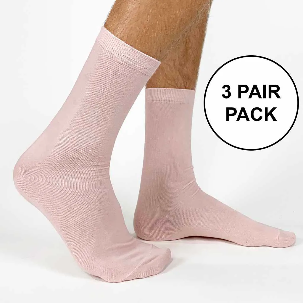 Large Flat Knit Cotton Dress Socks for Men - 3 Pack