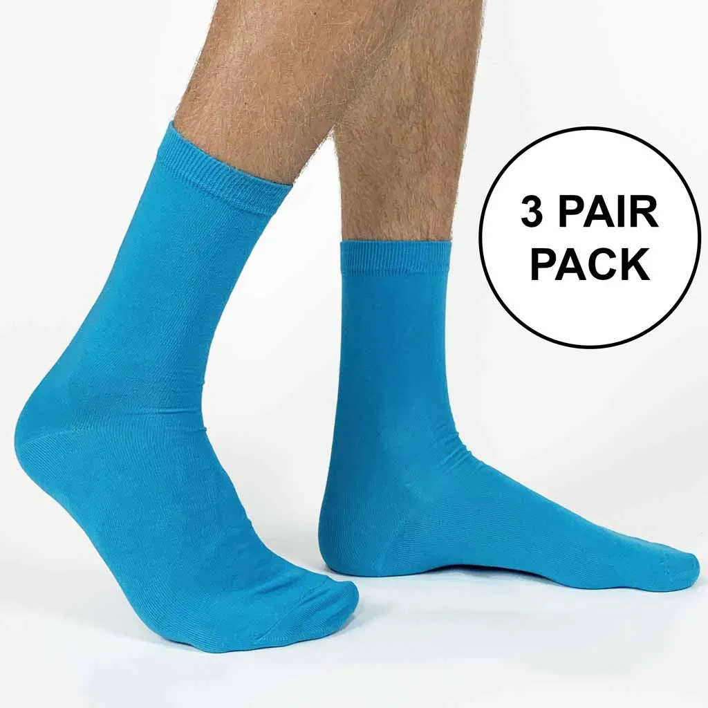 Large Flat Knit Cotton Dress Socks for Men - 3 Pack