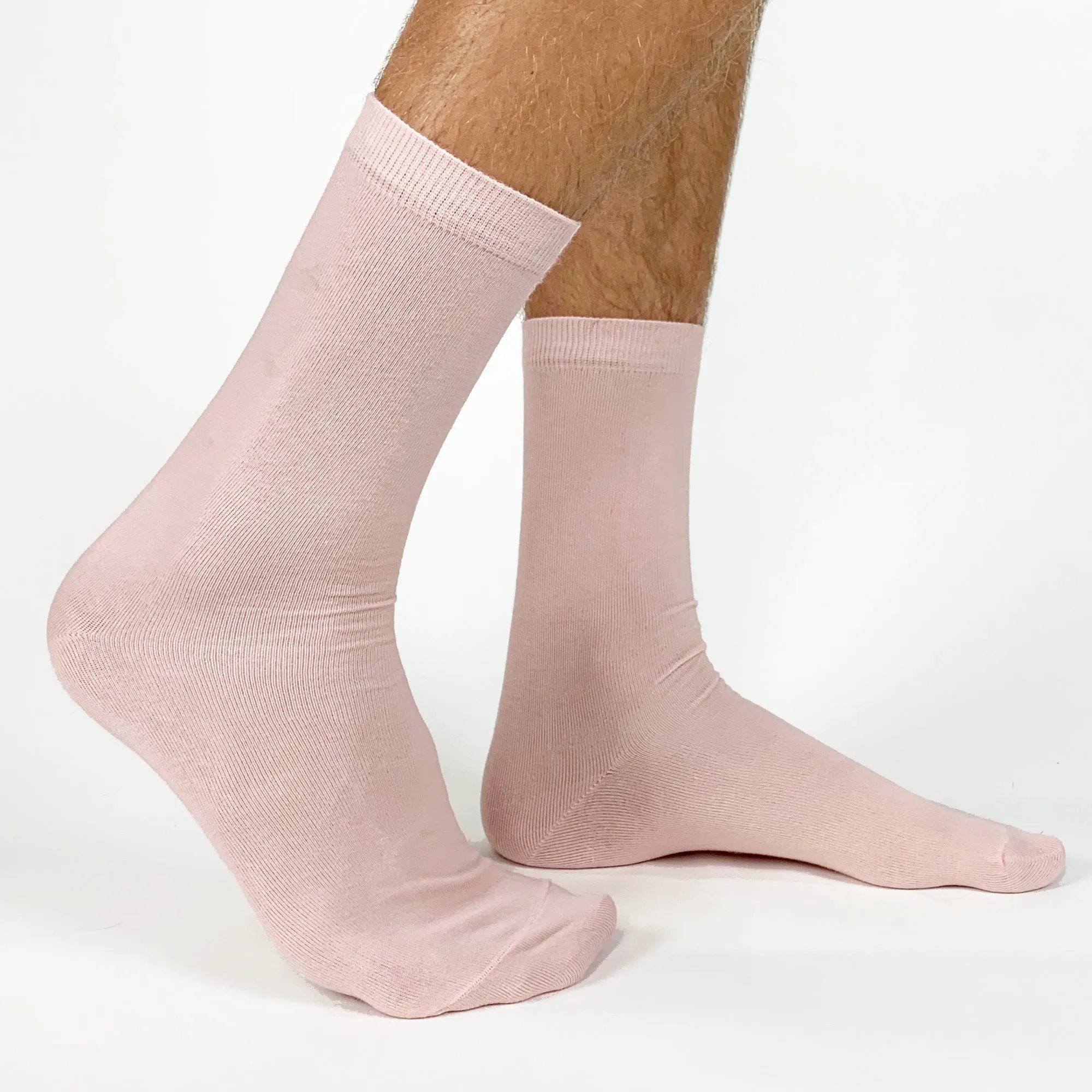 Large Flat Knit Cotton Dress Socks for Men - 3 Pack