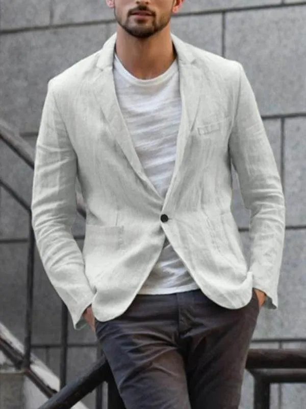 Men Blazer - Linen Blazer