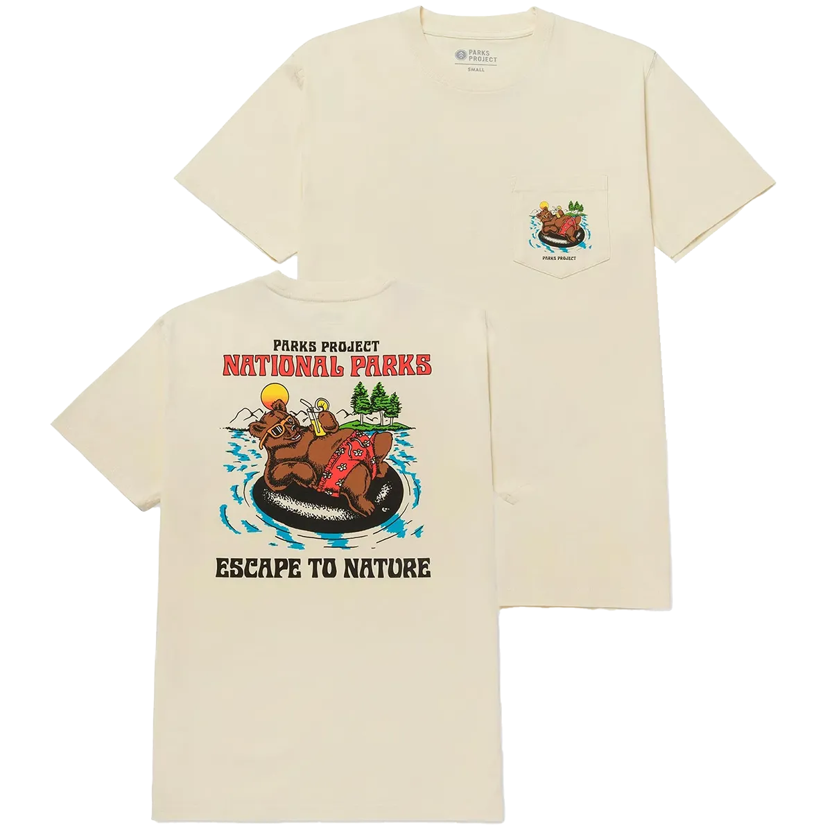 Men's Escape to Nature Bear Float Pocket Tee