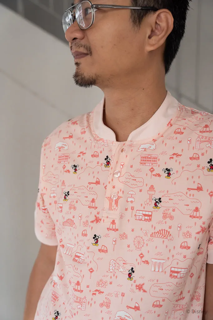 Men's Polo Tee - Pink Road Trip Mickey