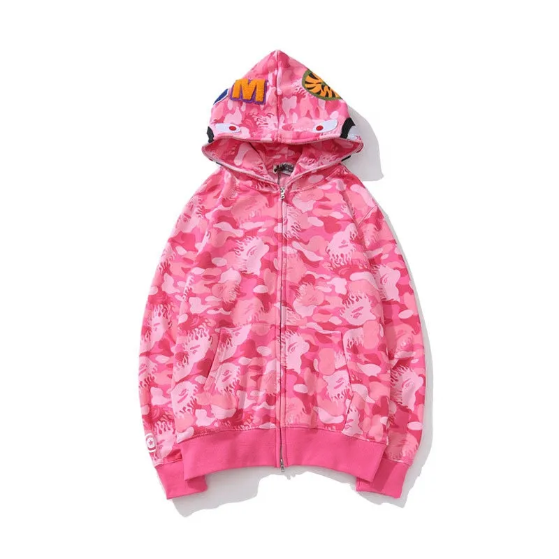 Padded Camouflage Luminous Zipper Hoodies