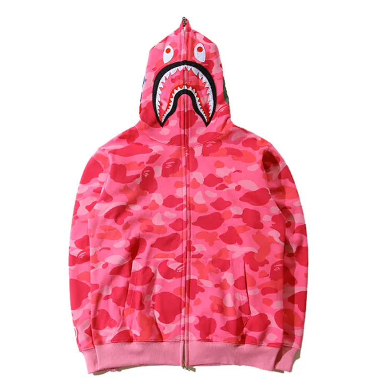 Padded Camouflage Luminous Zipper Hoodies