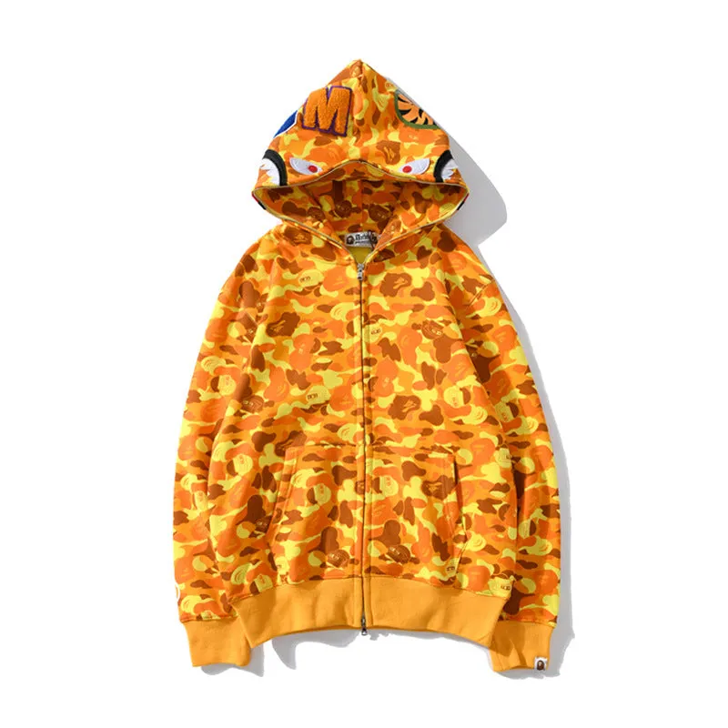 Padded Camouflage Luminous Zipper Hoodies