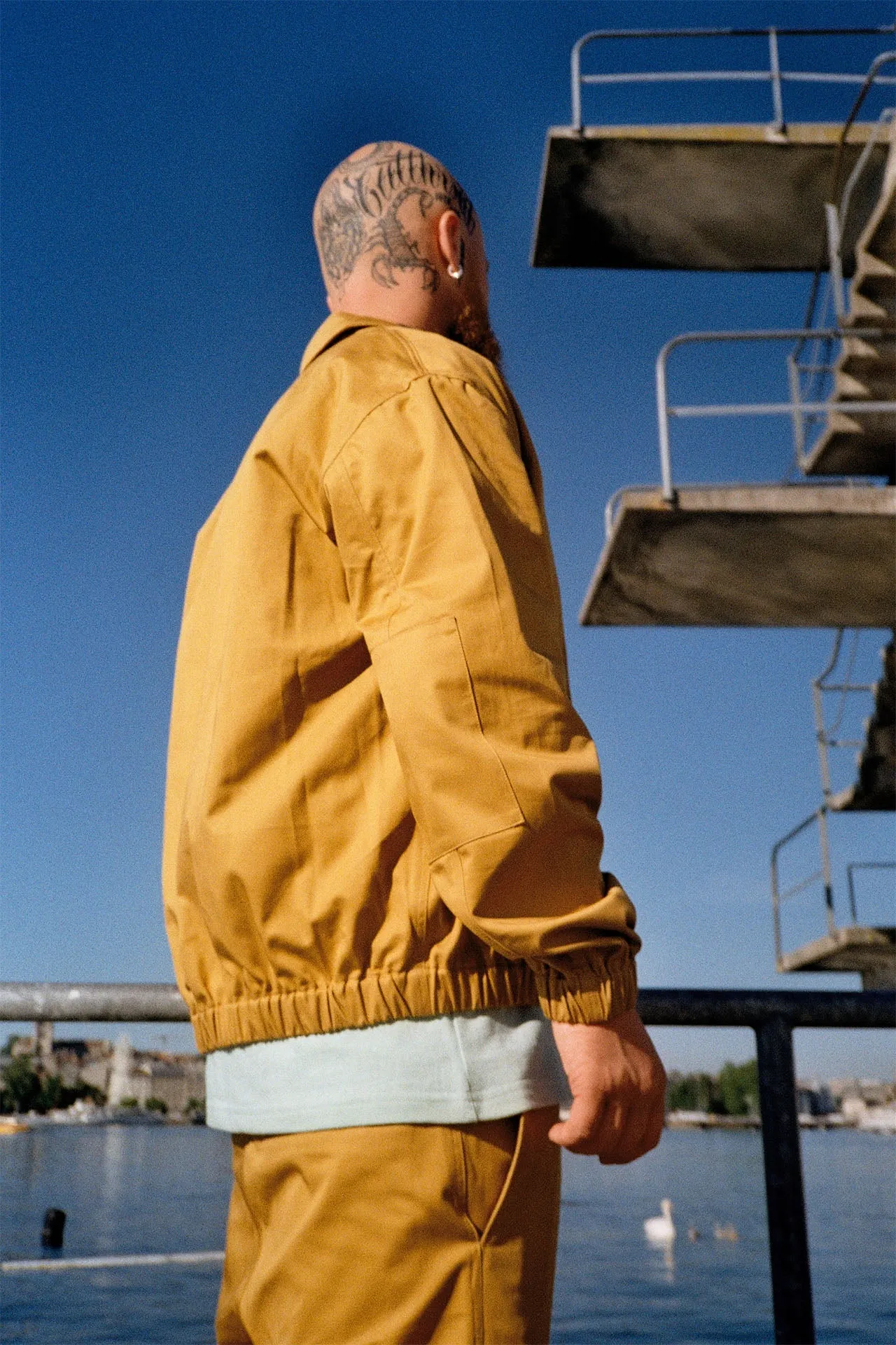 Patch Lightweight Men's Jacket | Mustard Yellow