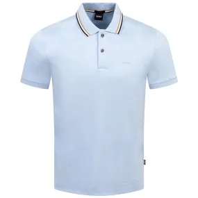 Penrose 38 Slim Fit Cotton Jersey Polo Light Blue - SU24