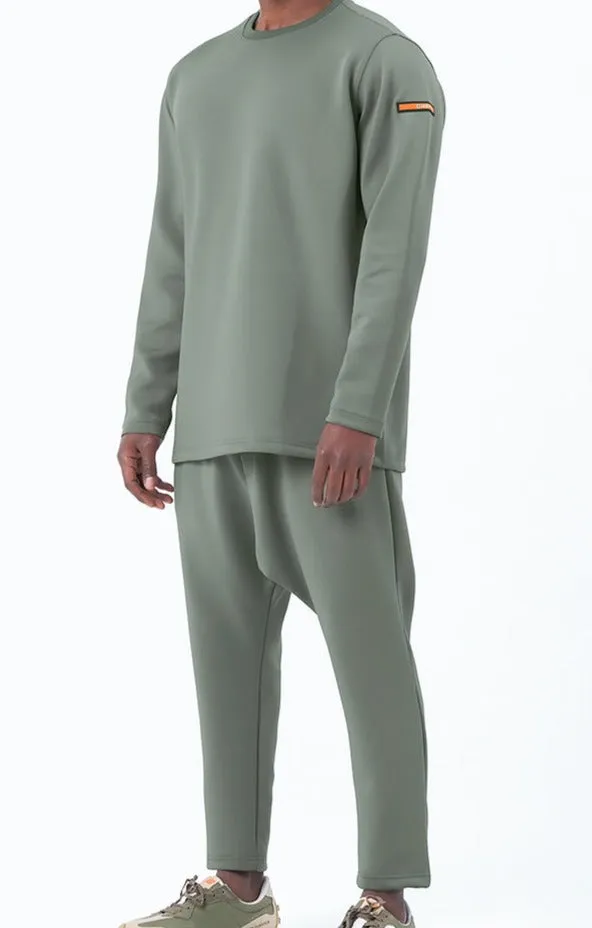 QL Futurx Relaxed Sweat & Ankle Jogger Set in Khaki