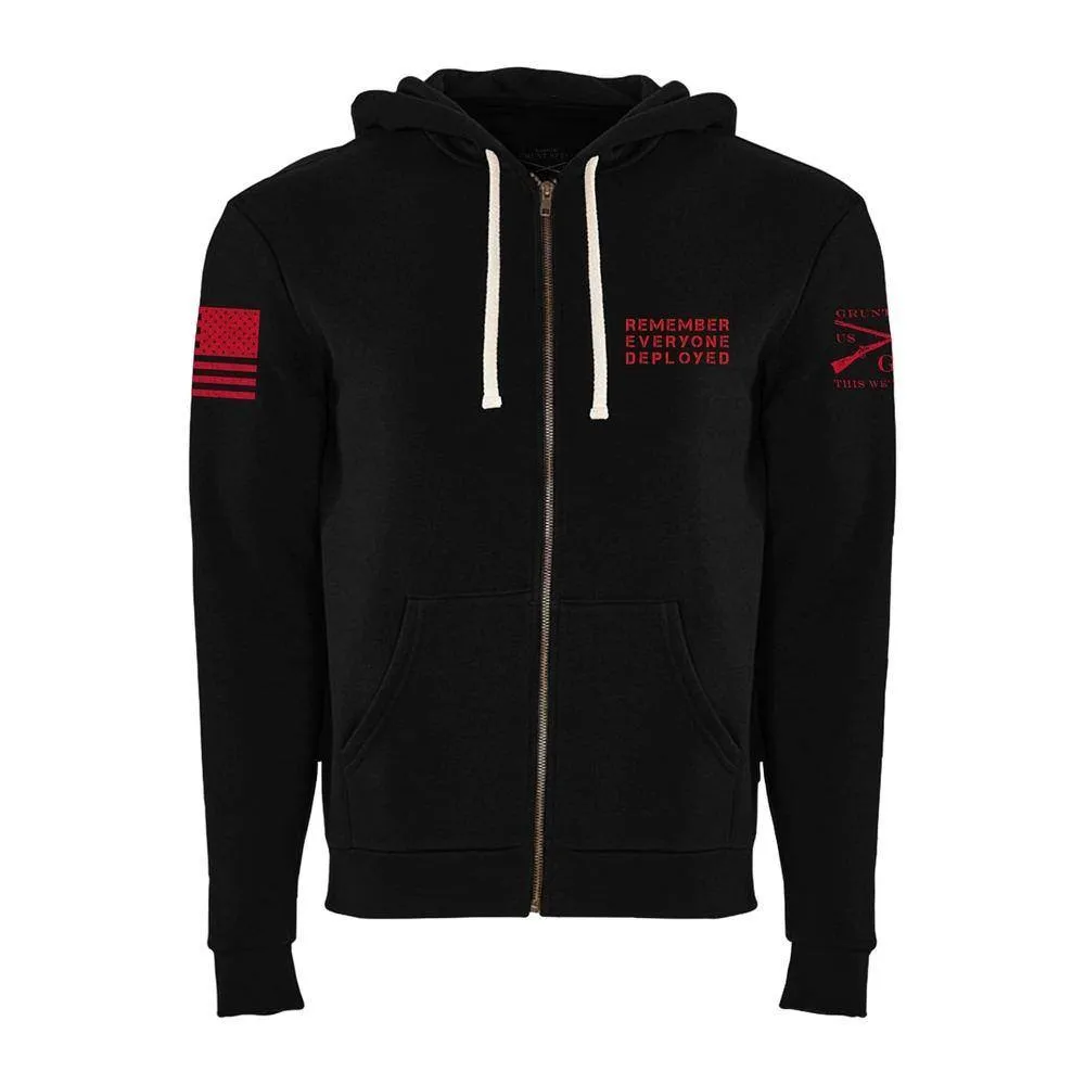 R.E.D. All Forces Premium Full Zip Hoodie - Black