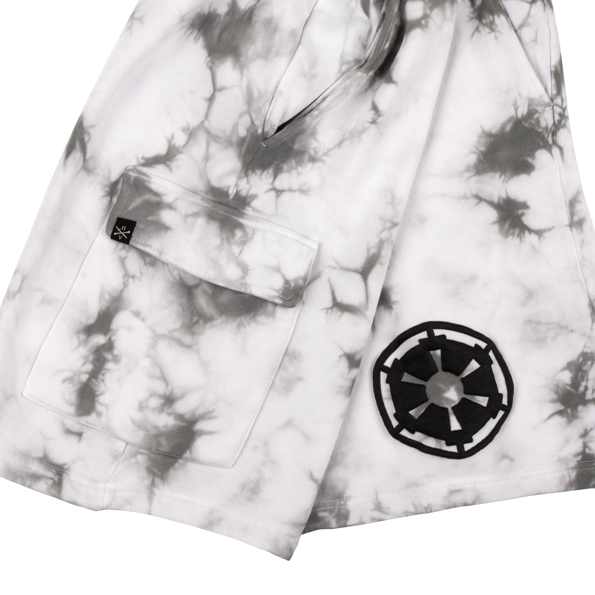 Stormtrooper Helmet With Crossed Bolts Cloud Wash Hoodie and Shorts Lounge Set