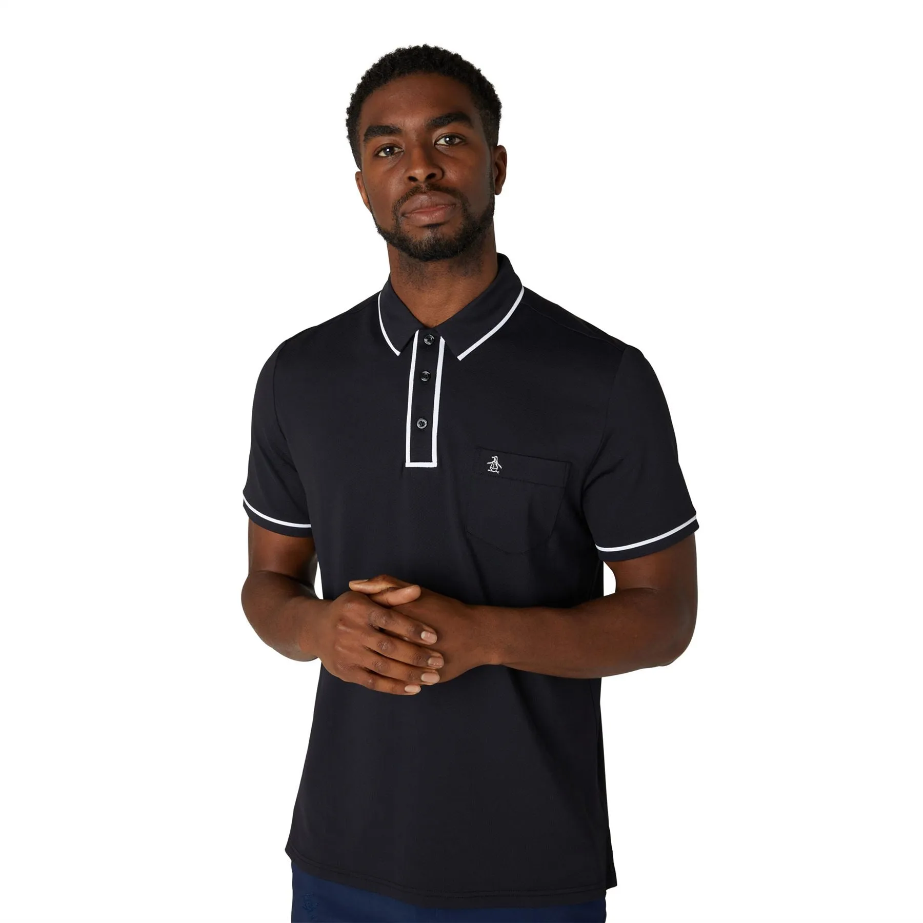 The Technical Earl Nylon Stretch Polo Caviar Black - SS24