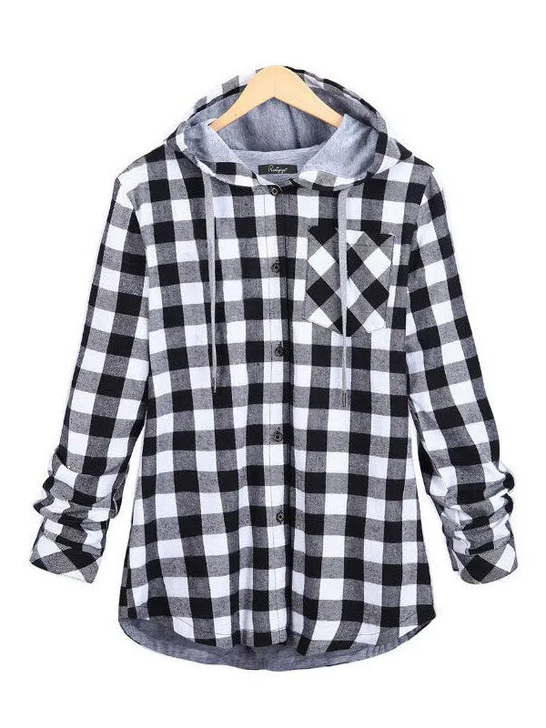 WealFeel Plaid to the Bone Button-Up Hooded Outerwear