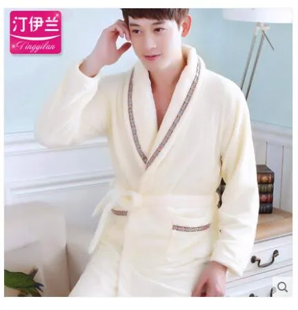 Winter Warm Bath Robe Male Nightgown Nighties Casual Clothing